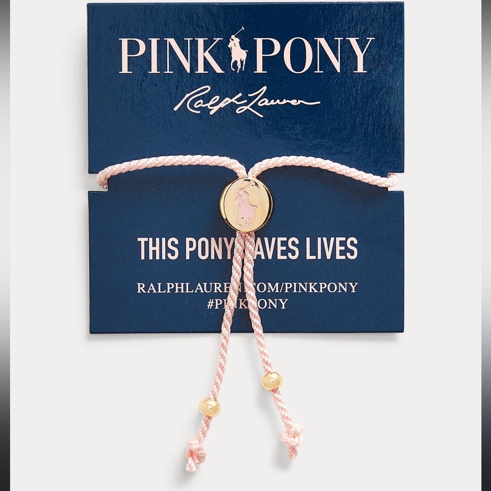 Ralph Lauren Pink Pony Cord Bracelet NEW